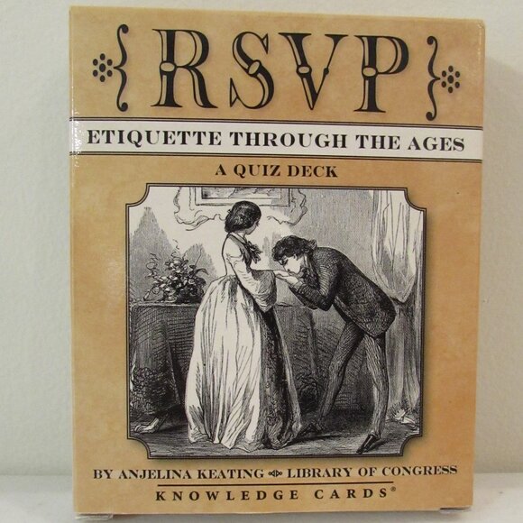 RSVP Etiquette Through the Ages Quiz Card Deck Angelina Keating Knowledge Cards - Picture 1 of 9